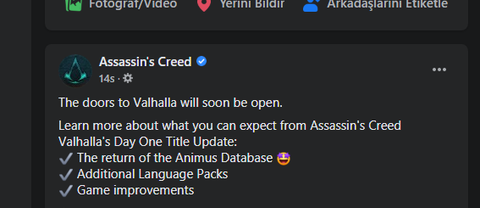 Assassin's Creed Valhalla Türkçe Yama (Animus Projesi)