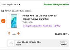 Honor X9a 8/128 - 9799₺ (kulaklık hediyeli)