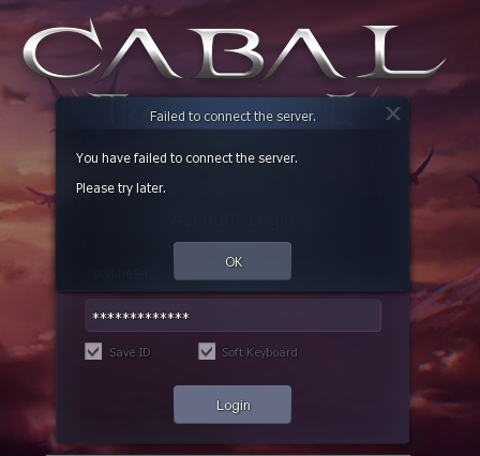 Cabal Online "Failed to connect the server" hatası