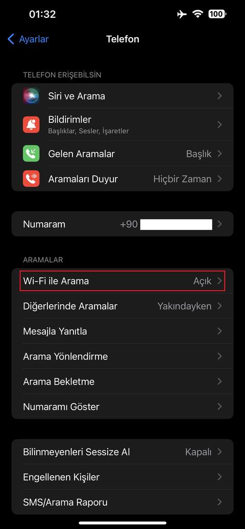 iPhone&#39;da uçak modunda VoWiFi kullanımı ve pil ömrünü uzatma