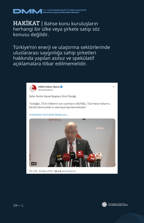 ‘Erdoğan, TCDD, Türk Hava Yolları ve BOTAŞ’ı satmaya hazırlanıyor’