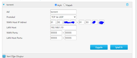 Port forwarding konusunda yardım.