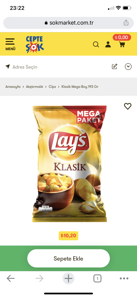 ŞOK Mega Boy Lays Ruffles 10.20 TL