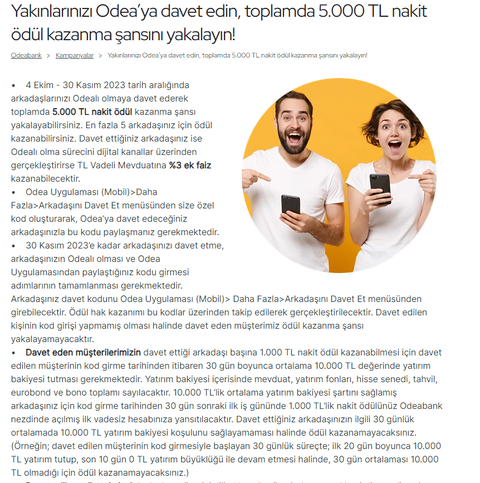 [Kota DOLDU] Odeabank 25.000 TL yatırımınıza 5.000 TL Hediye Fon fırsatını kaçırmayın!