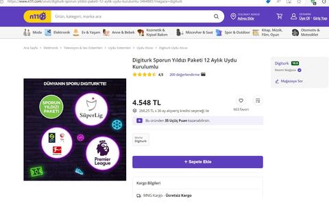 Digiturk Sporun Yıldızı Paketi 1679 TL - N11 Özel Fiyat Lige Erken Gel Kampanyası (YENİ)