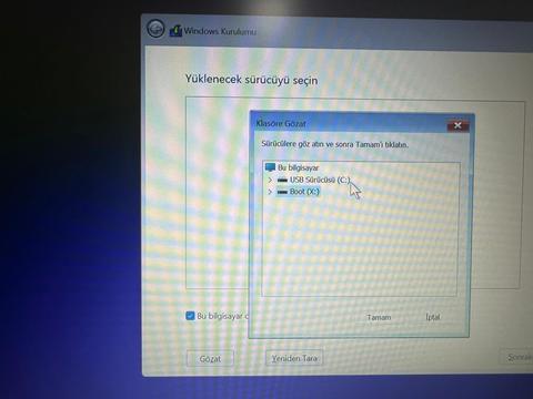 Windows 11 yükleme aracı ssd yi görmüyor