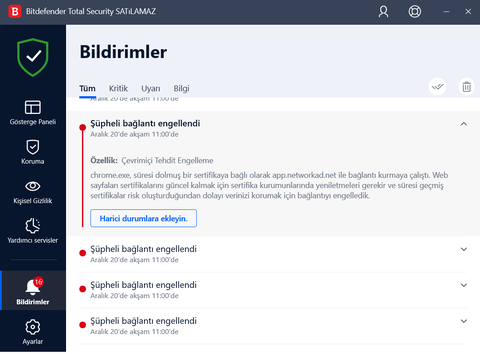 Bitdefender Şüpheli Bağlantı Engellendi Sorunu?