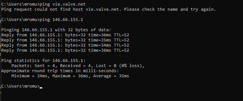 vie.valve.net ping sonucumuzu paylaşalım.