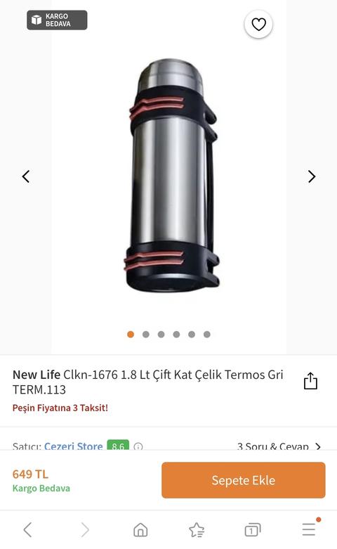 New Life Clkn-1676 1.8 Lt Çift Kat Çelik Termos 649TL