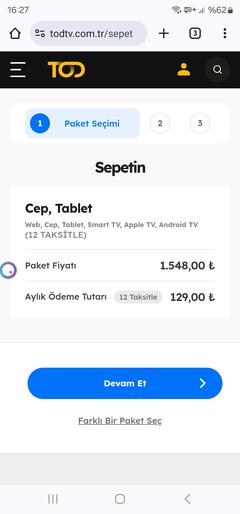 TOD Yıllık Süper Dolu Paket - Aylık 129 TL