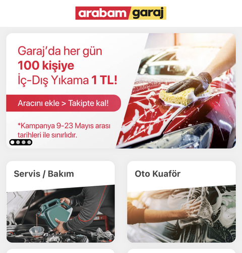 Arabam.com her gun 100 kisiye oto yıkama 1 TL