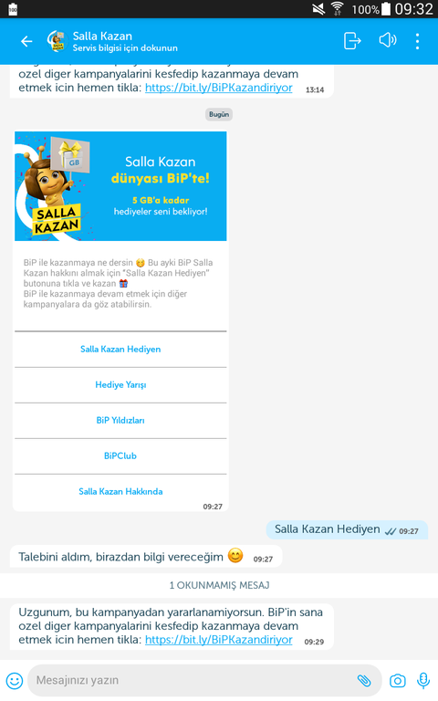 Turkcell bip salla kazan hata