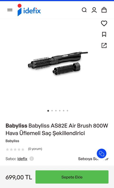 Babyliss AS82E Air Brush 800W Hava Üflemeli Saç Şekillendirici 700TL