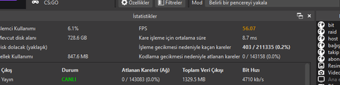 Twitch yayın yaparken 60 FPS yayın yapamıyorum