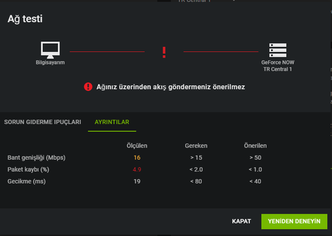 GeForce Now ile İnternetim Aynı Hızda Değil