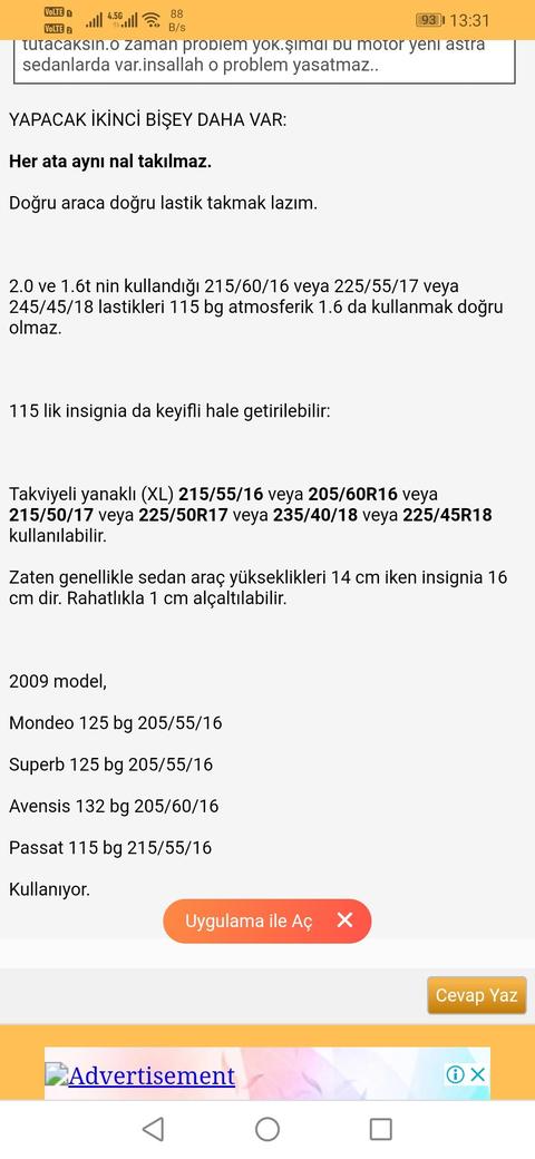Opel Insignia 1.6 Edition 115 bg - Lastik ve Klima Sorunsalı