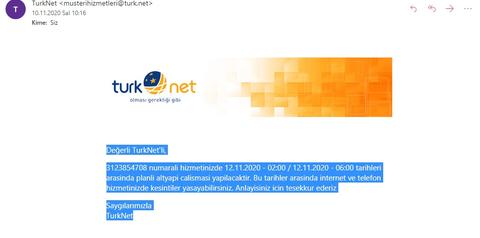 TürkNet sorunumu çözmüyor.