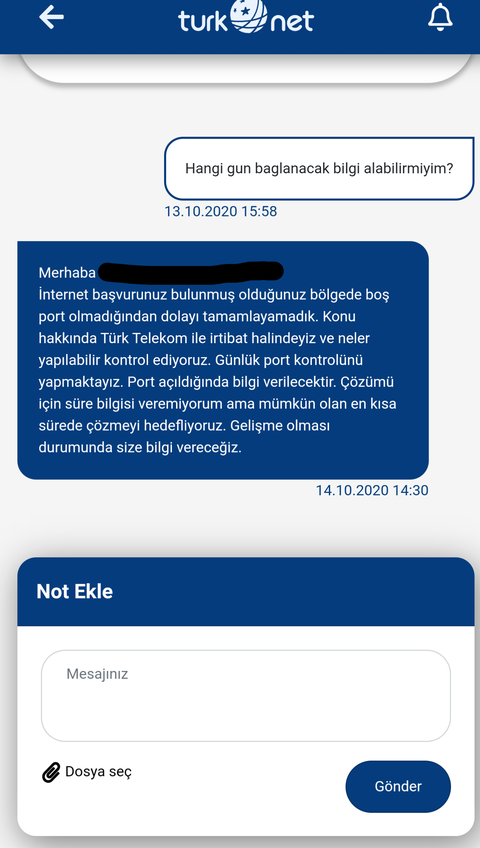 Turk.net boş port yok diye mesaj attı. Ne demek oluyor?