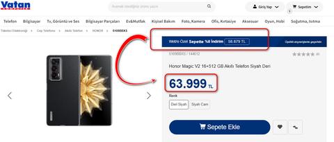 Honor Magic V2 [ANAKONU] enince katlanabilir telefon Türkiye önkayıta 4bin+sepet 4bin+8bin takasdest