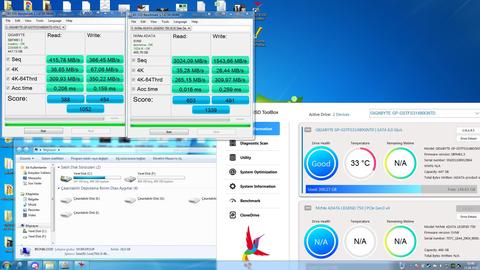 m2 NVME SSD, Windows 7 çok düşük hızlar. Yardım lazım.