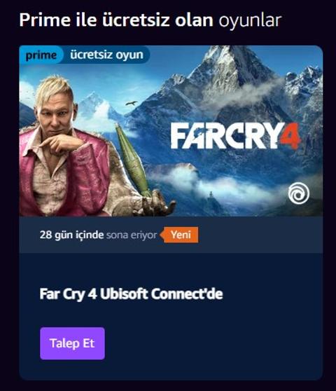 "Far Cry 4"  Bu ayın Ücretsiz Oyunu ( Amazon Prime İçerir )