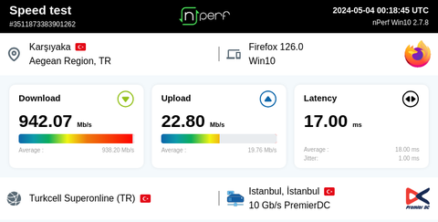 Superonline hızımı 1000 Mbps'ye yükseltti.