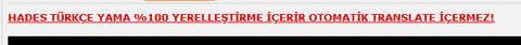 HADES TÜRKÇE YAMA (YERELLEŞTİRME) TAMAMLANDI!