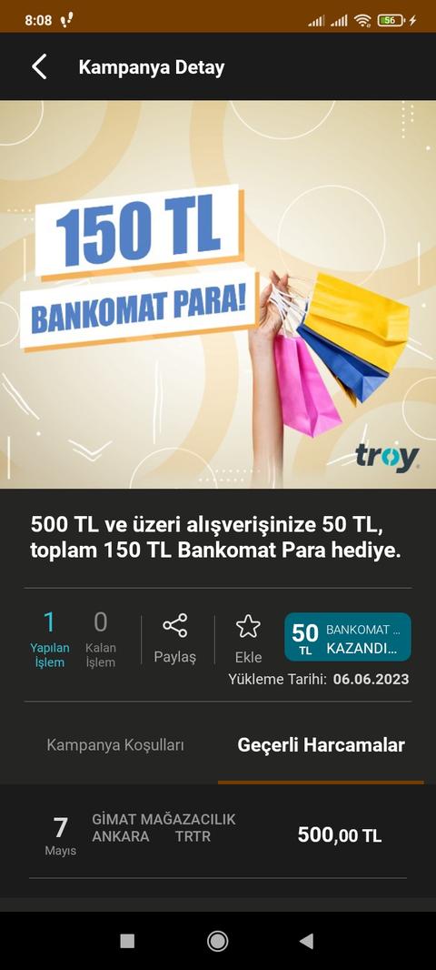 (Kişiye Özel) Vakıf Bankomat Kart (Troy) 150/50 toplamda 100 TL Bankomat Para