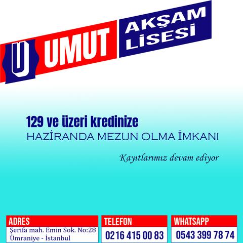 Açık lise krediniz 129 ve üstü ise