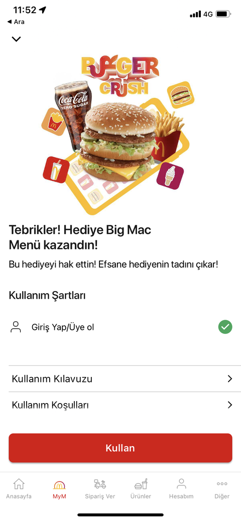 McDonald’s Uygulamasından Bedava Big Mac Menü 🎁