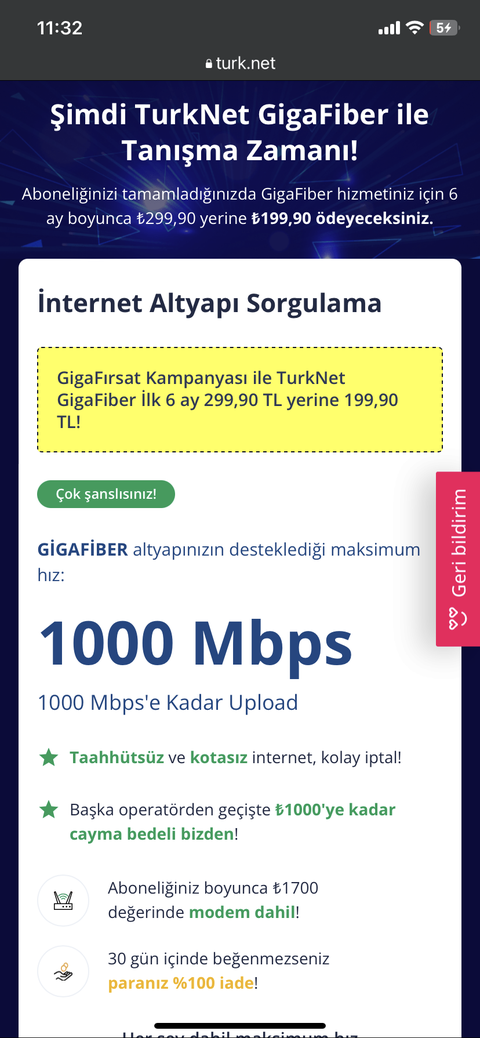 TürkNet İstanbul Bağcılar'a ne zaman gelecek? (GigaFiber)