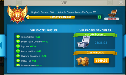 Rise of Kingdoms 78m Vip 15 Göçe Hazır Hesap 7,5 milyar kaynak