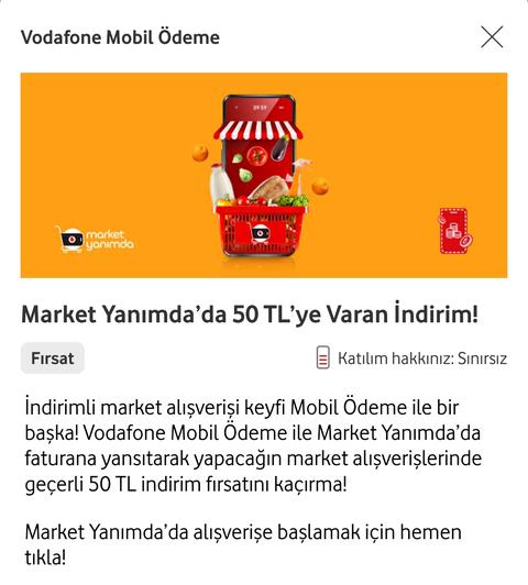 VODAFONE Market 170 TL Fayda