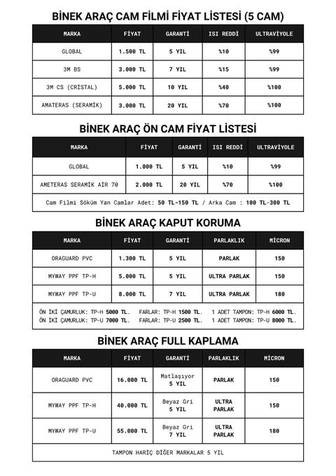 Ankara cam filmi ppf kaplama kampanyası