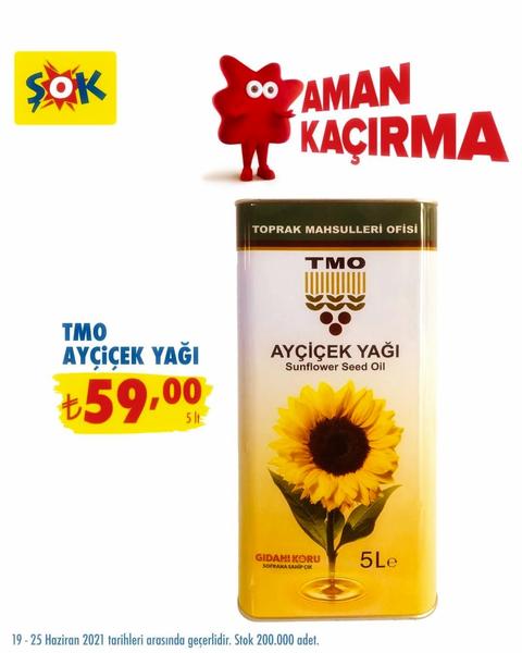 TMO Ayçiçek Yağı 5 LT // 59 TL // Şok Market