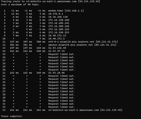 AWS 84.7% paket kaybı