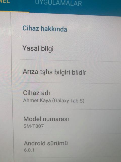 Samsung Galaxy Tab S T807 8 Çekirdek - 3GB Ram - 16GB Rom 10.5" 3G Tablet   (HEDİYELİ)