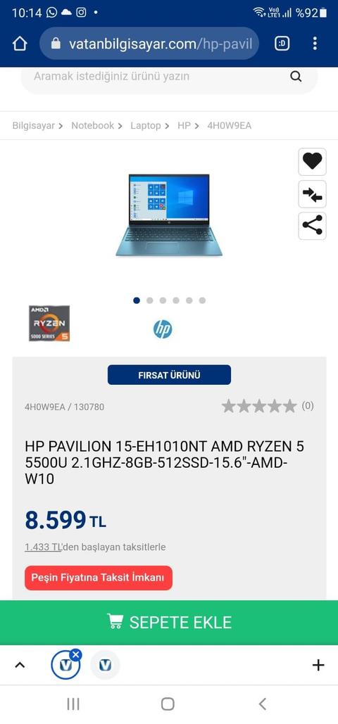 Vatan Bilgisayar Artırılmış Fiyat Pişmanlığı