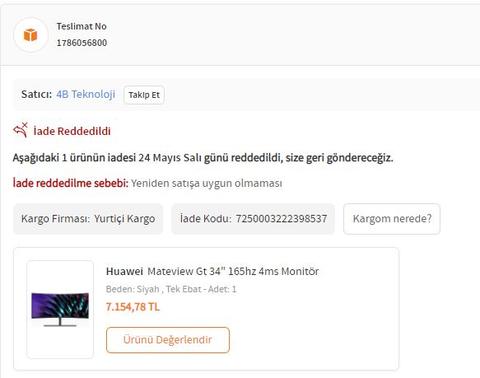 Monitör iade Tüketici Hakem heyeti süreci-Trendyol(Akıllı tüketici olun)