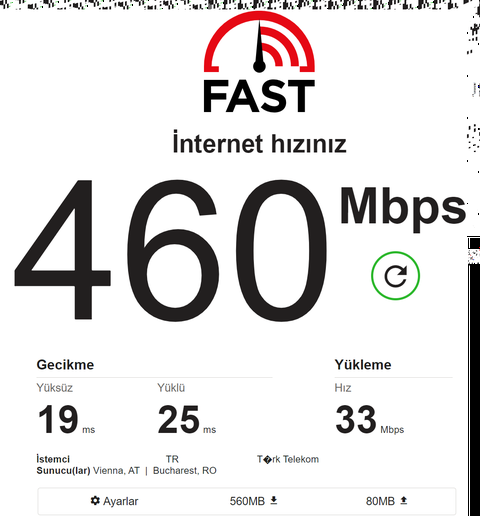 TÜRK TELEKOM 500-1000 MBPS İNTERNET KULLANICI DENEYİMLERİ (SPEEDTEST-FAST)