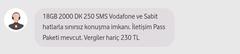 VODAFONE TR GİZLİ ÖZEL FATURALİ TARİFELER GÜNCEL HEDİYELİ KAMPANYALAR 7/24 SORU CEVAP YARDIM TAVSİYE