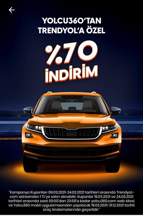 Yolcu360 %70 indirim kod 1 TL