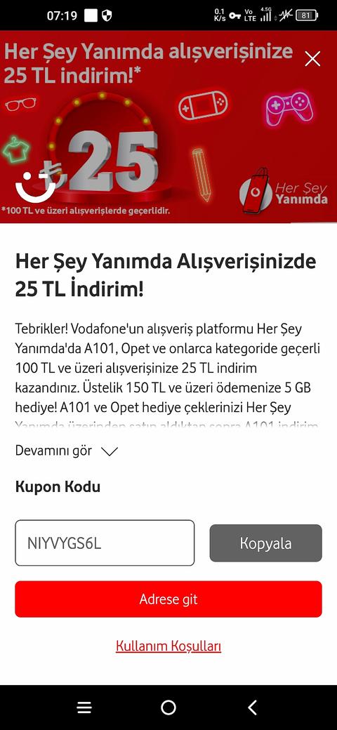 Vodafone Haftalık Çark hediyelerini buyrun yazalım