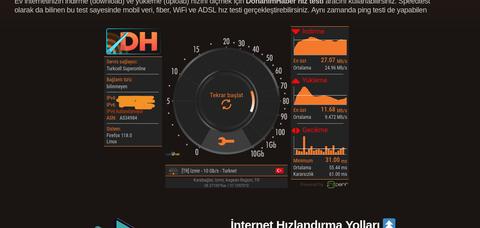 DH Hız Testi sayfamız yayında! Hız testi ve ping testi artık burada!