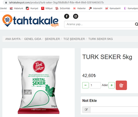 A-101'de 5 kg Türk Şeker 42.50 TL