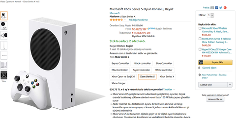 Microsoft Xbox Series S 512GB SSD Oyun Konsolu 3 Ay Gamepass Ultimate Hediye 3824TL Trendyol