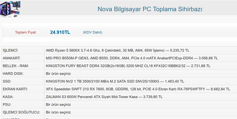 25 K Sistem Tavsiye