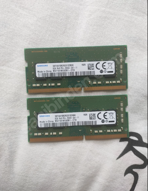 8gb 2666mhz CL19 Samsung DDR4 Laptop Ram İstanbul/Kağıthane