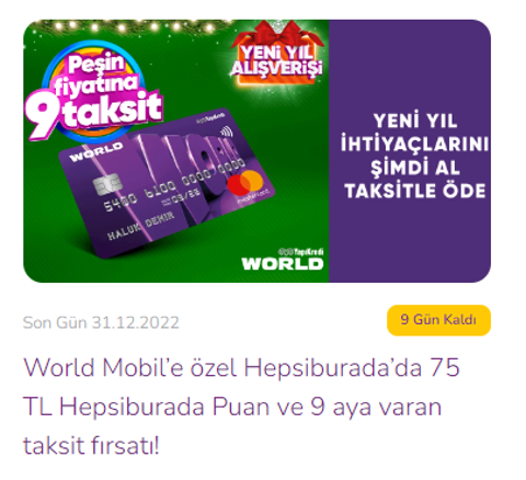 Yapı Kredi World 750/75 Hepsiburada