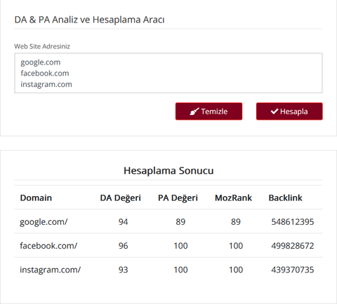 Sitenize DA / PA / Backlink ve MozRank Analiz Uygulaması Ekleyin